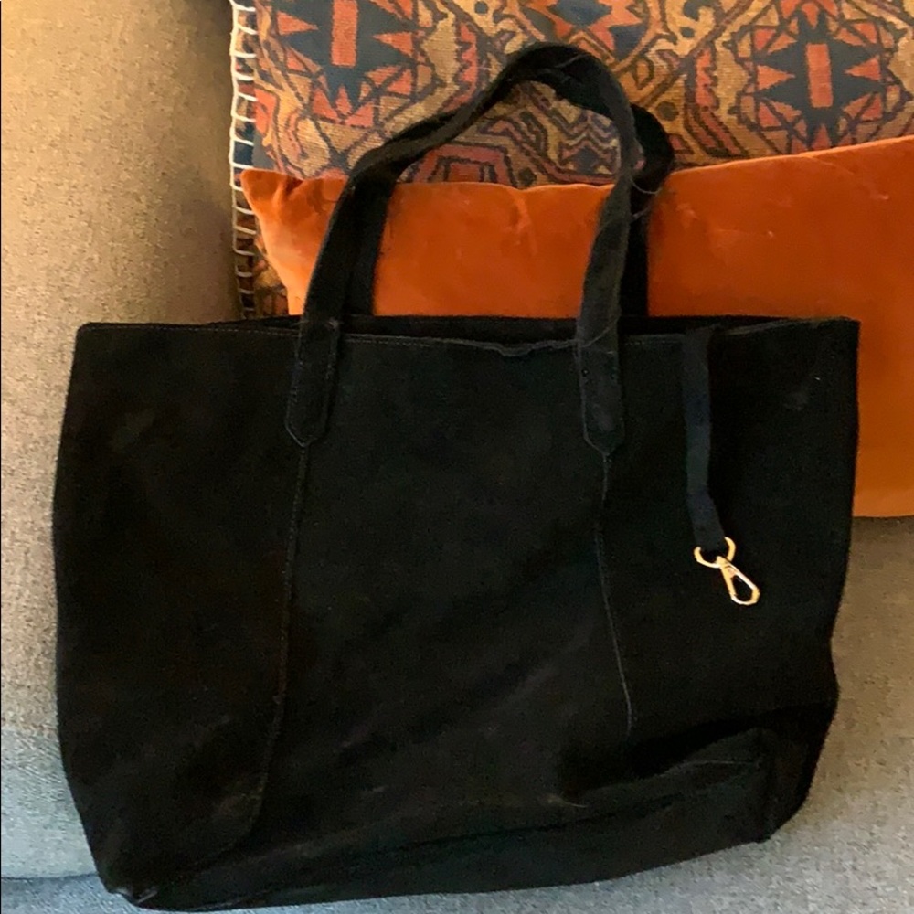 MILA Black Suede Tote